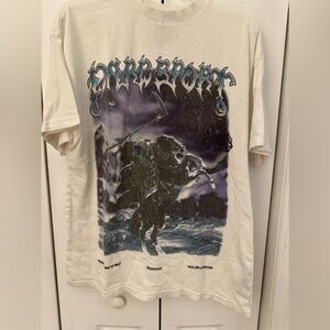 Graphic Tee. Some blue from the shirt rubbed off around collar as pictured